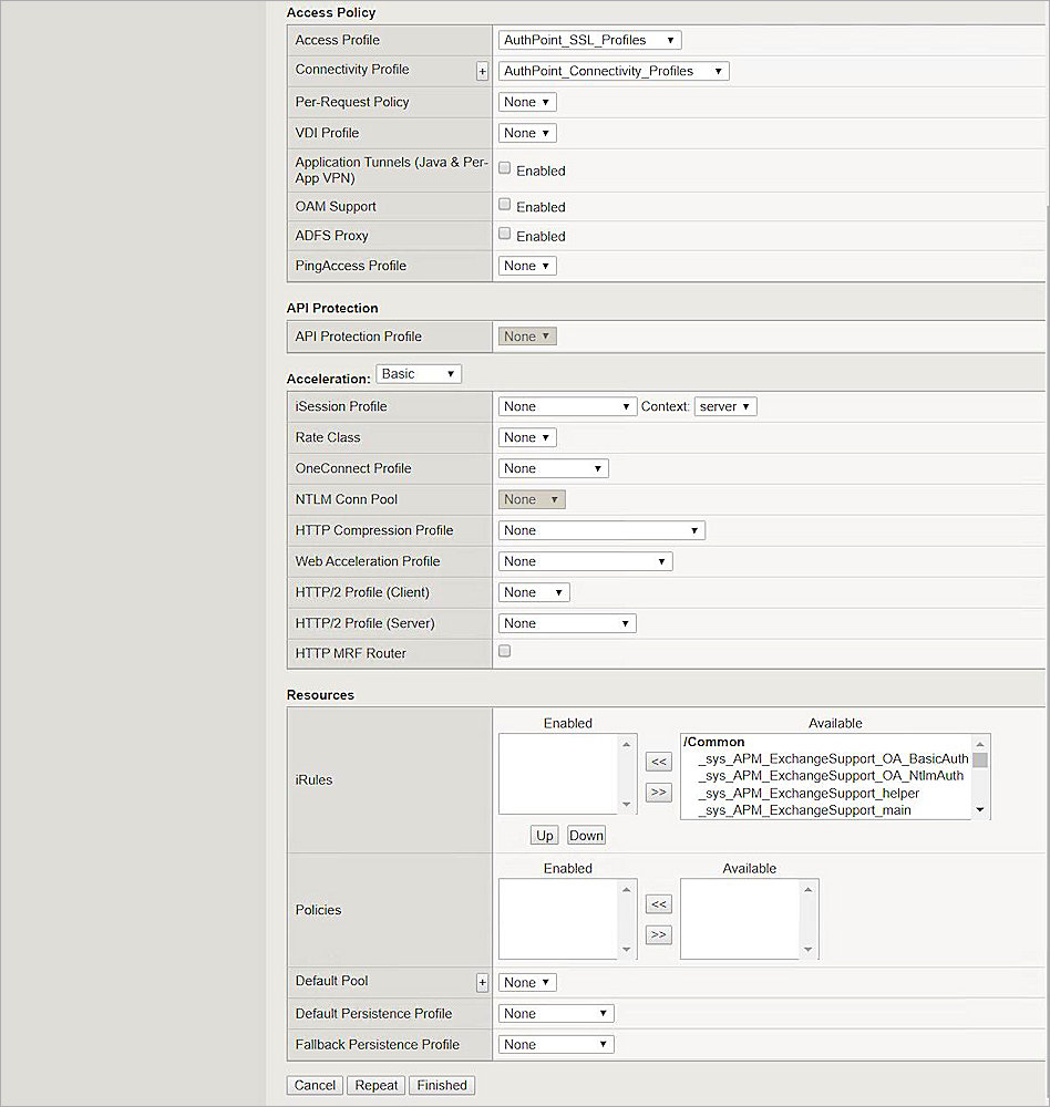 Screenshot of the Configuring Virtual Server